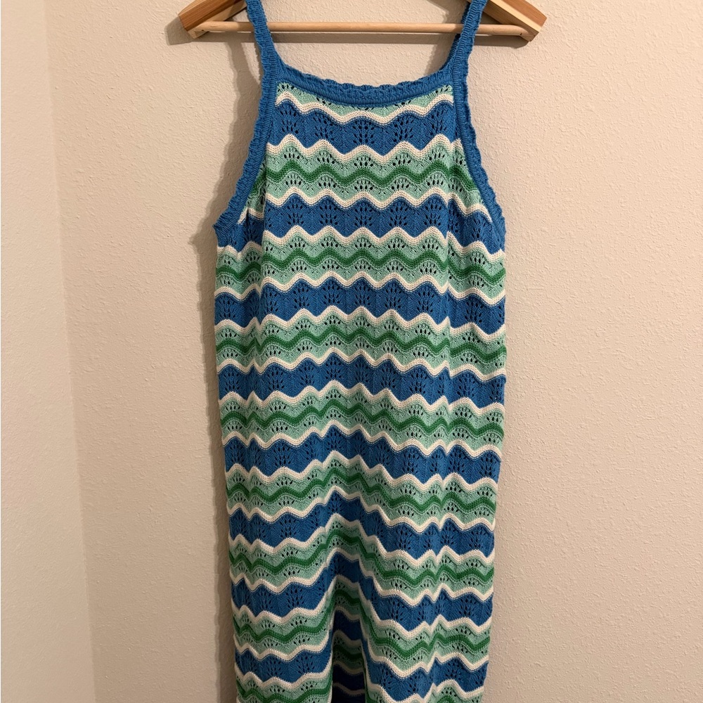Freshman Multicolor Zigzag Knit Top dress for women sleeveless XL